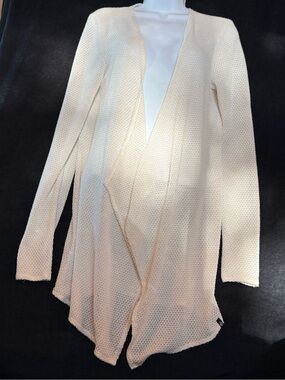 Volcom Cream Open-Front Knit Cardigan